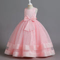 Ready-to-ship wholesale children's polka dot formal dresses, featuring large bow princess skirts for girls, high-end flower girl dresses, and kids' dresses