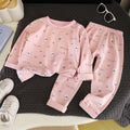 Autumn and winter kids' underwear set, baby lycra cotton thermal underwear, boys' and girls' base layer pajamas, loungewear, children's clothing