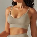 fashion seamless knittingpure color beauty back suspender sports intimates no steel ring running fitness yoga clothes tops