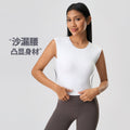 Summer sleeveless yoga tank top for women with built-in bra pads, premium hollow-out back design, fitness sports vest d25060