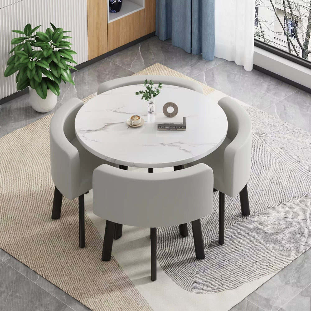 Scandinaviancasual negotiation table and chair combination commercial reception room imitation rock slab reception negotiation table in stock quick delivery dining table and chairs