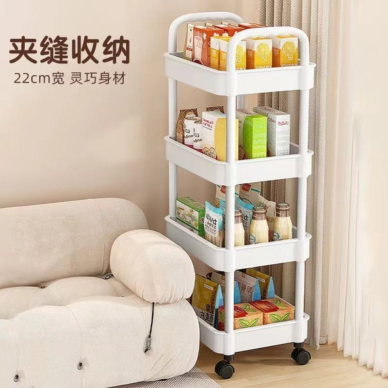 Multi-tier rolling cart organizer - kitchen, bathroom, and baby essentials storage rack - freestanding, fits narrow spaces and corners