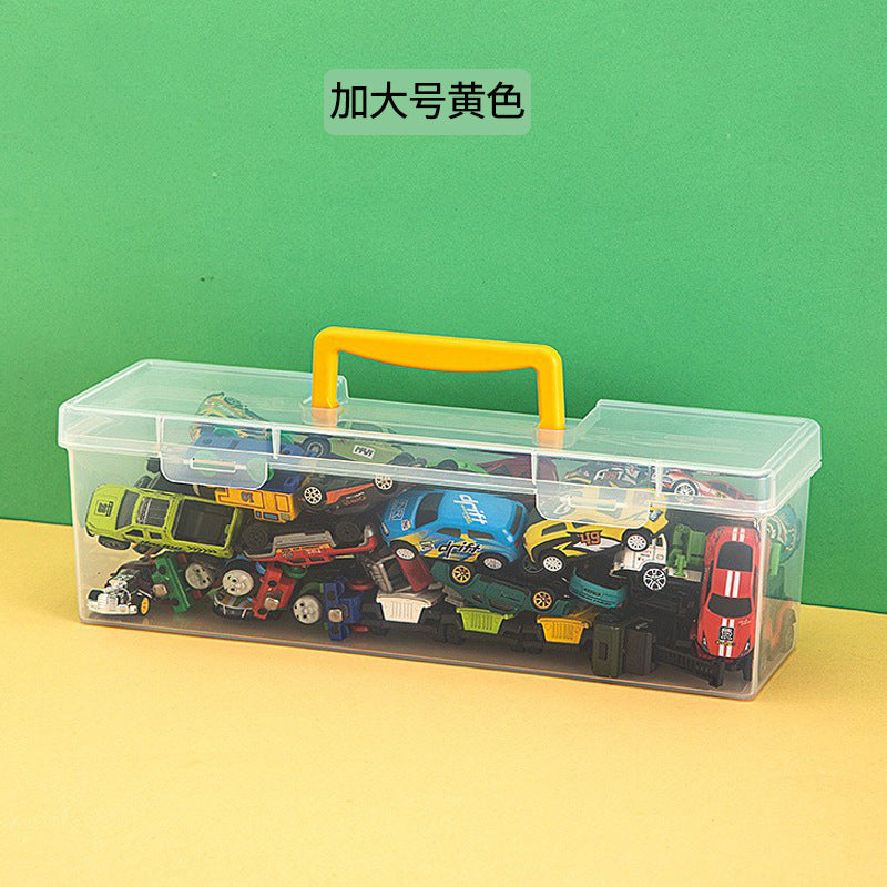 Children's toy car ornament desktop mini car portable storage box transparent square model storage finishing box