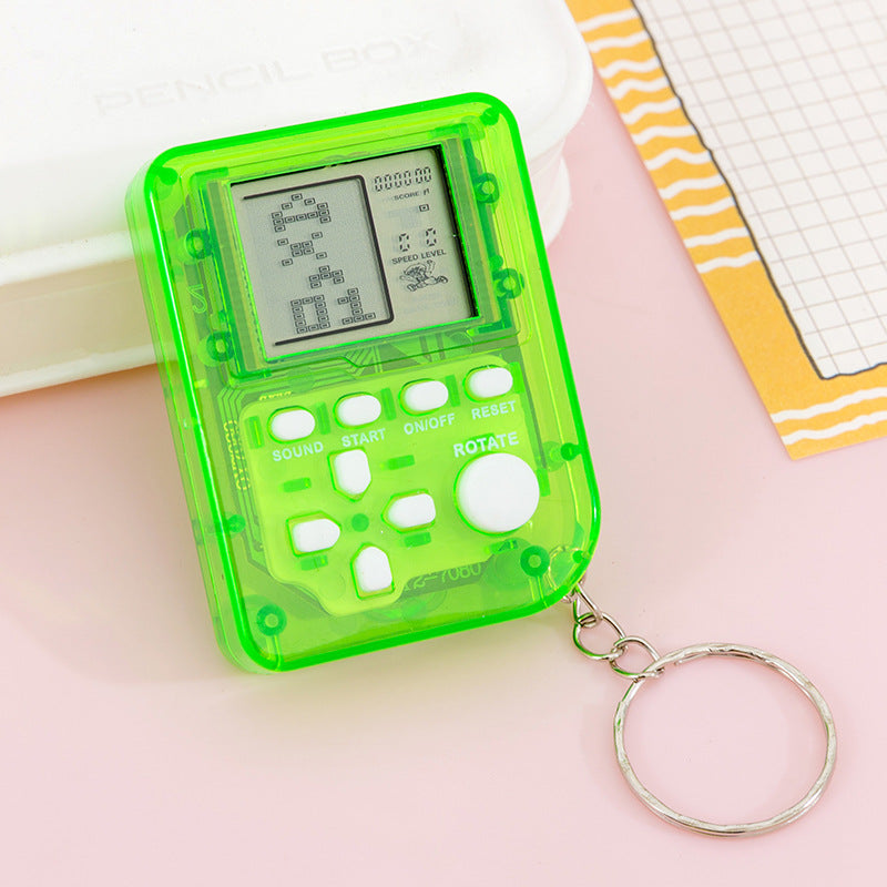 tetris game console keychain - electronic game console bag charm - toy gift - educational puzzle