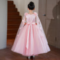 Customized export girls' dresses with shawl, ribbon, host performance, mesh, high-end children's princess dress for runway show and performance