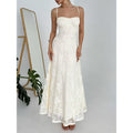 Women's new summer french elegant romantic lace waist a-line slip maxi dress - perfect for dates
