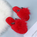 Furry slippers for women outwear 2024 fall and winter new arrivalk-stylepopular ostrich hair thick sole lazy one-word furry slippers