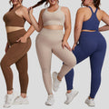 European and american nude feel plus size yoga outfit set - women's premium tight-fitting activewear two-piece set with pockets for fitness