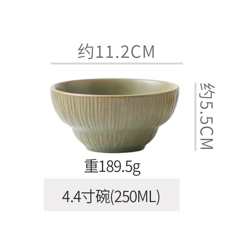 Retro kiln line pattern high-looking tableware restaurant hotel stylish display dessert plate steak plate for home dish plate