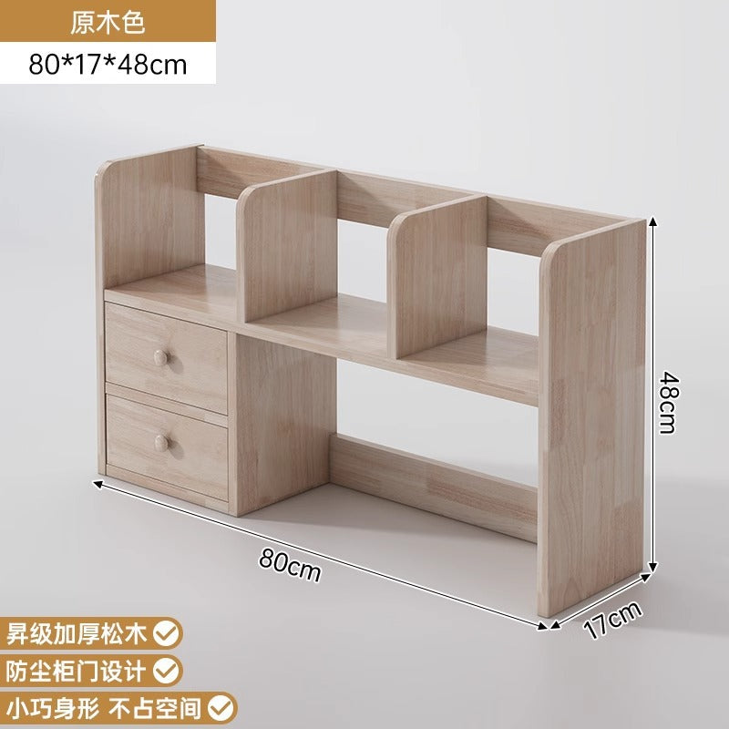 Solid wood color bookshelf Desktop shelf Children's desk Storage rack Household desk Small bookcase Office locker