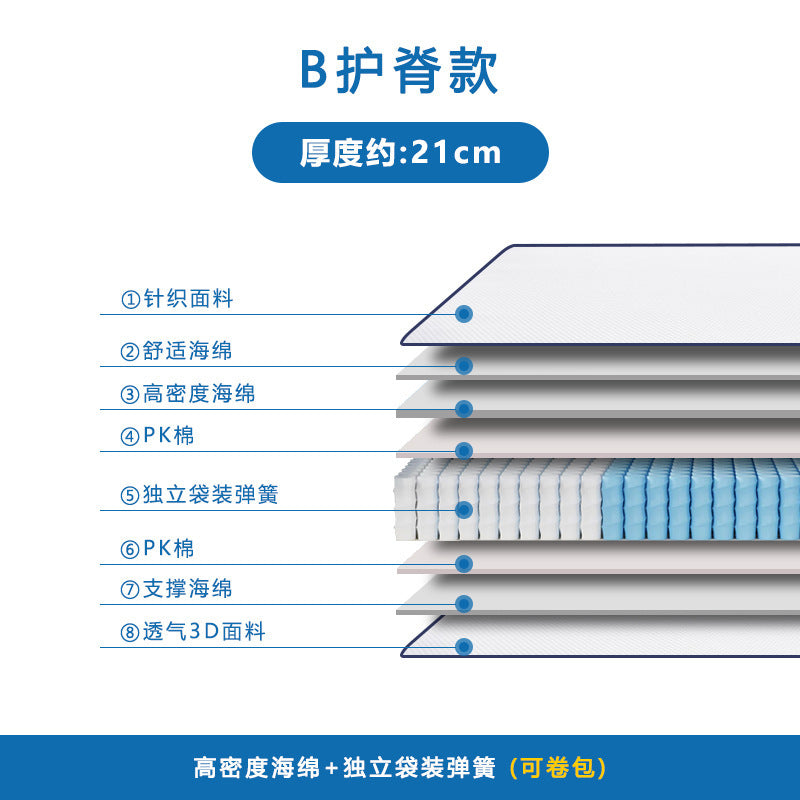 Blue Roll Bag Box Memory Cotton Simmons Mattress Independent Spring Compression Household Latex Disassembly Hotel Brand