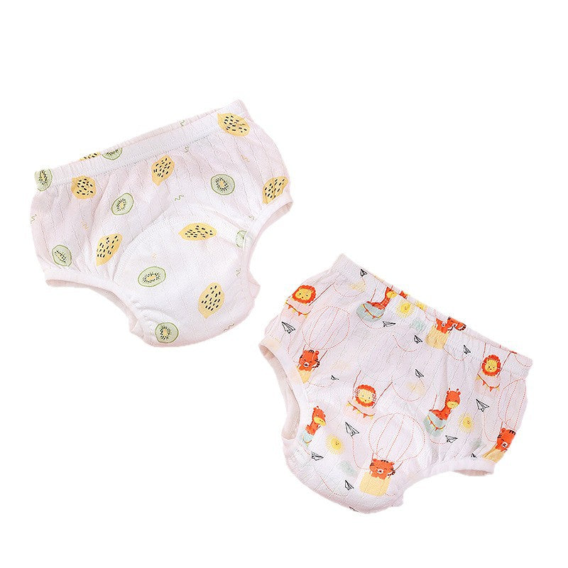 2-pack baby potty training pants, pure cotton waterproof breathable diaper pants, 6-layer gauze all-cotton children's underwear