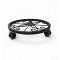 Metal movable flower pot tray wrought iron flower stand roller flower pot base universal wheel movable flower pot stand cross-border