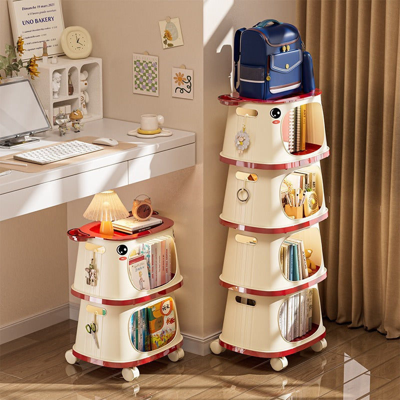 Household multifunctional trolley Children's snacks Shelf with wheels Movable creative multi-layer storage box Locker