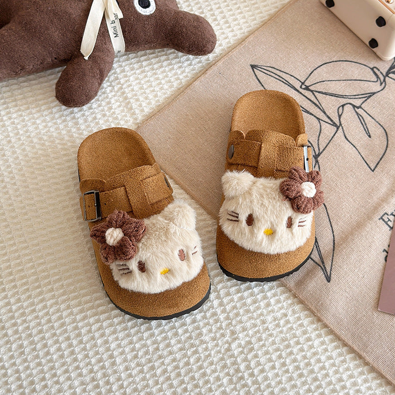 Kids' birkenstock-inspired slides - new autumn 2026 collection: cute cartoon hello kitty design, comfortable, non-slip, closed-toe birkenstock-style slides