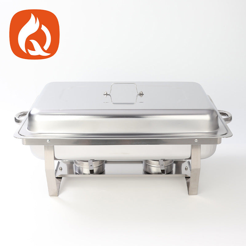 hot-selling stainless steel compartmented buffet stove commercial alcohol heated insulated food container restaurant hotel