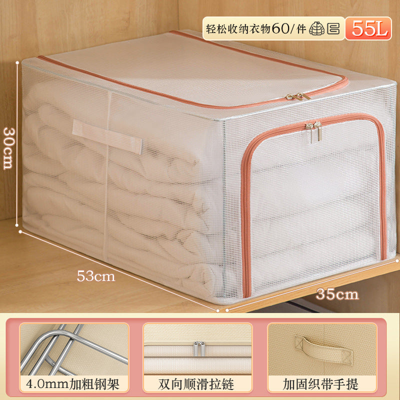 New large-capacity wardrobe seam Baina box PVC finishing artifact wardrobe layered household folding clothes storage