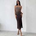 cross-border american gradient mesh bodycon maxi dress - direct supply