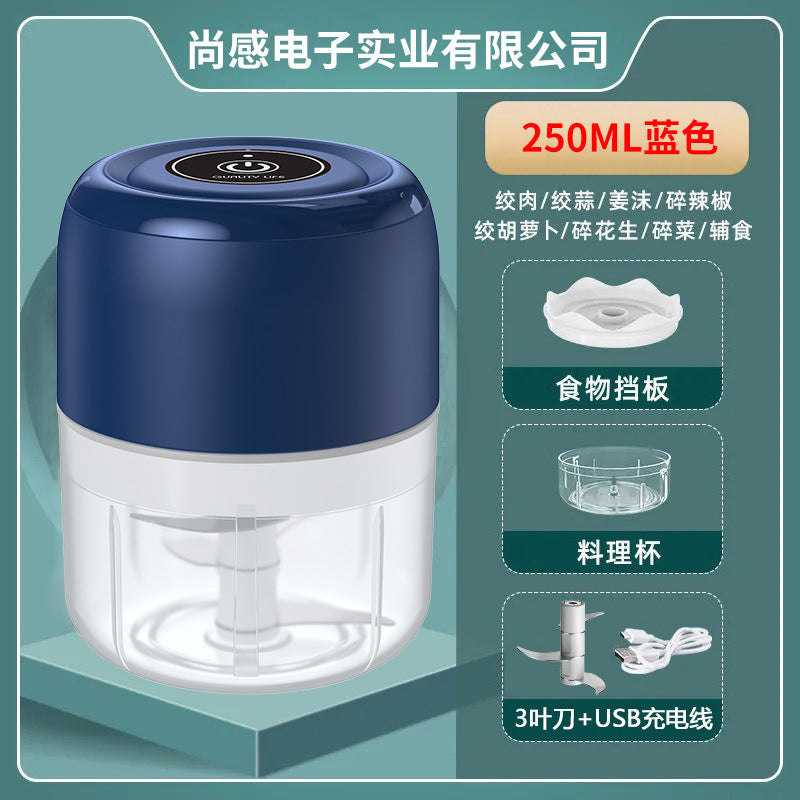 Electric garlic masher wireless mini garlic crusher kitchen garlic chopper garlic food processor meat grinder household garlic peeler