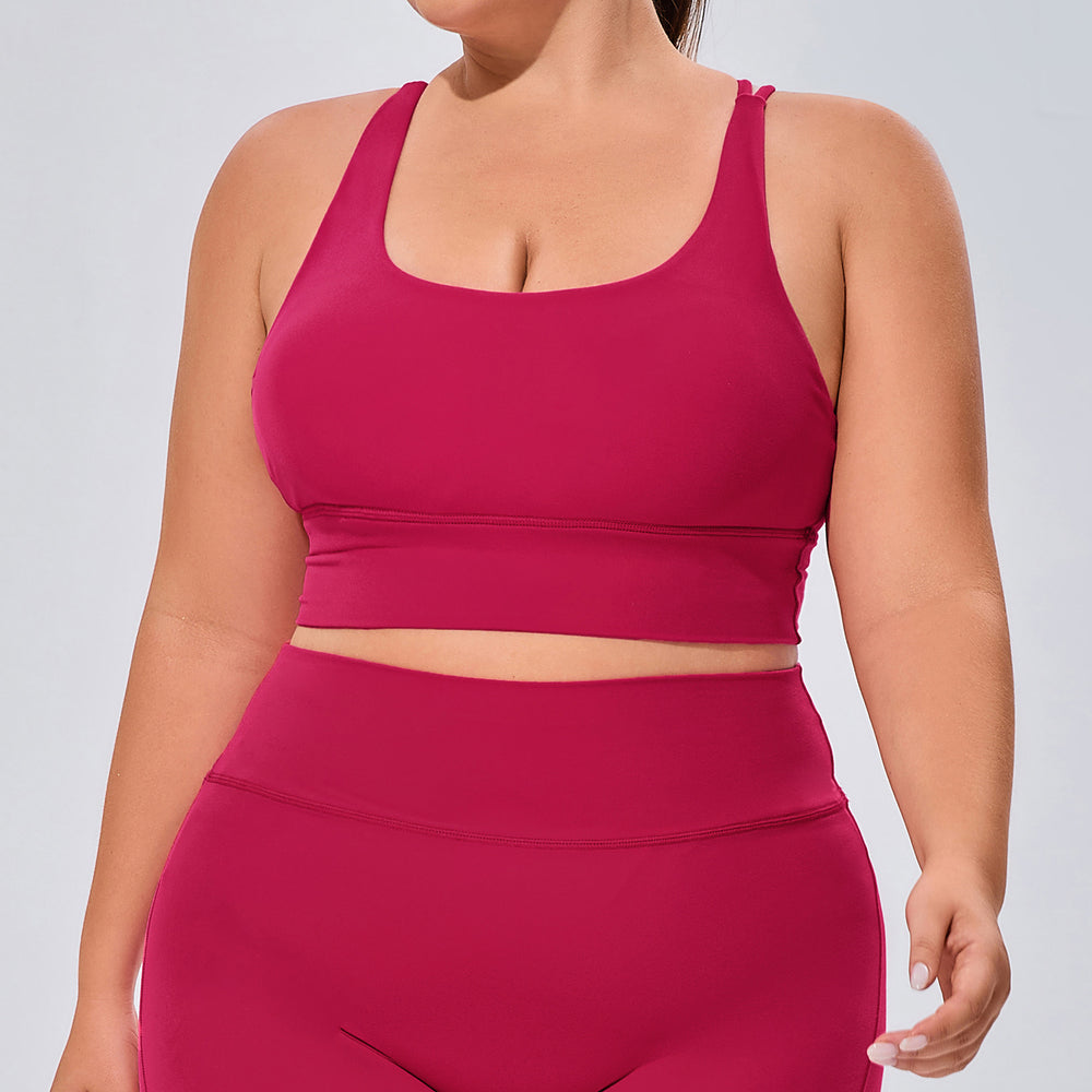 European and american plus size women's activewear set - barely there, high-stretch, breathable yoga outfit two-piece cross-border fitness set