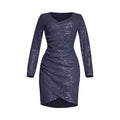 african plus size women's clothing: sexy v-neck bodycon mini dress with sequins - perfect for , , and european & american markets