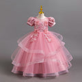 Export long skirt style female flower girl evening dress beaded wedding dress princess dress model catwalk dress kids dress