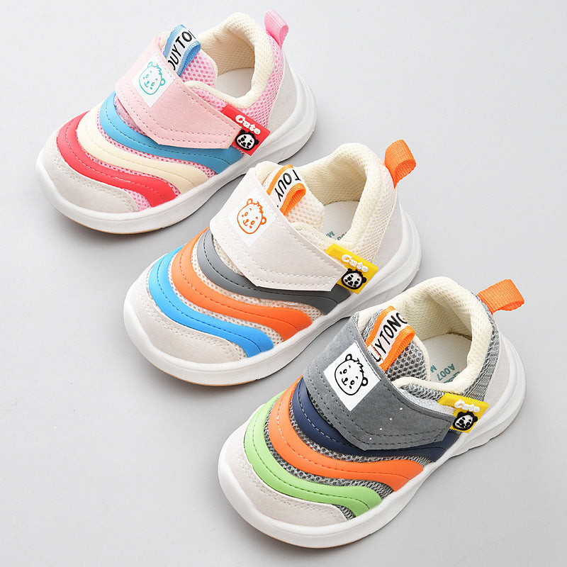 Kids' spring/autumn  collection: girls' breathable soft-soled baby shoes, boys' functional shoes, and first walker shoes