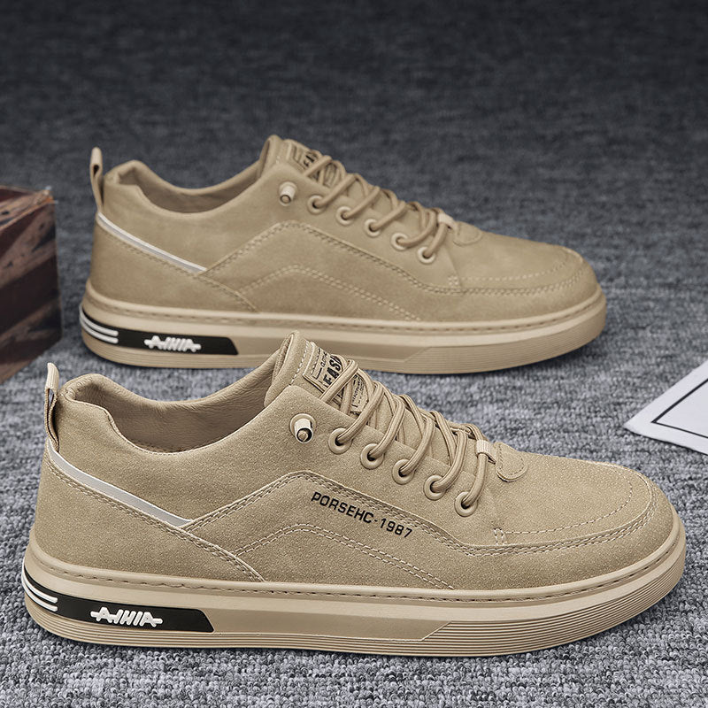 Men's shoes 2025 spring new arrivals: durable work shoes for construction sites, winter-ready, slip-on casual sneakers, trendy athletic board shoes