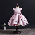 children's clothing, airplane sleeve kids' formal dress, bow-tie princess dress, flower girl birthday dress, baby dress