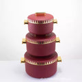 Food warmer containerexport3pcs gold lace double layer lunch box heat preservation hot sale in africa