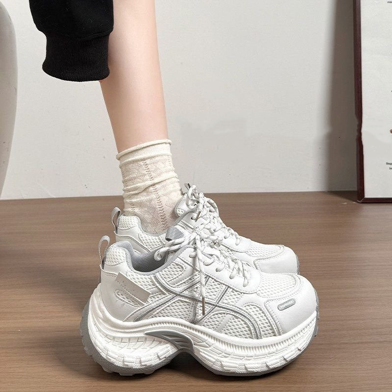Petitesthick soledad shoes women's 2026springnew arrivalaccessible luxurybest selling breathable sports heightening casualwhite shoes