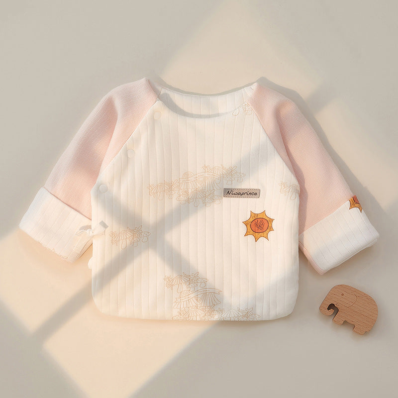 Babylon half-back romper - autumn/winter quilted top - infant & toddler clothing - warm monk suit - cute baby autumn outfit