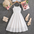 big kids' girls' clothing: spring/summer  new arrivals - european and american fashion, versatile sleeveless camisole dress with elegant flared skirt for children