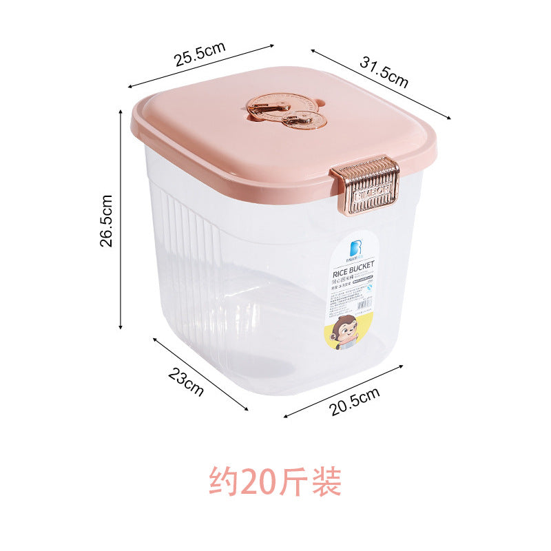 Household miscellaneous grains insect-proof and moisture-proof storage surface box with rice bucket box 25kg large capacity sealed 10kg food-grade rice bucket