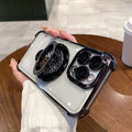 Acrylic four-corner anti-drop phone case for iphone 16, creative gyro rotating stand, compatible with apple 17 pro max