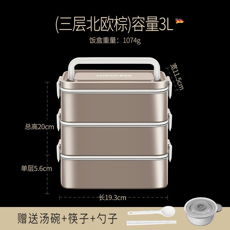 304 water-free thermal insulation lunch box Office workers hot rice artifact portable with rice lunch box Bento box thermal insulation lunch box