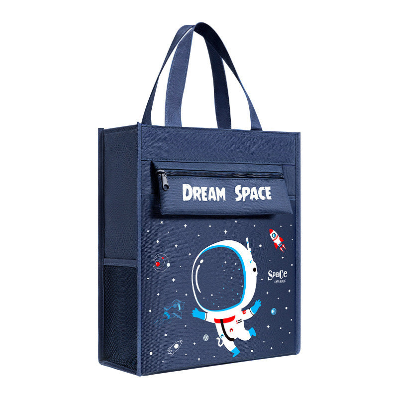 Student tutoring bag animation cartoon large capacity pencil bag primary school student tote bag canvas nylon multi-functional tutoring bag