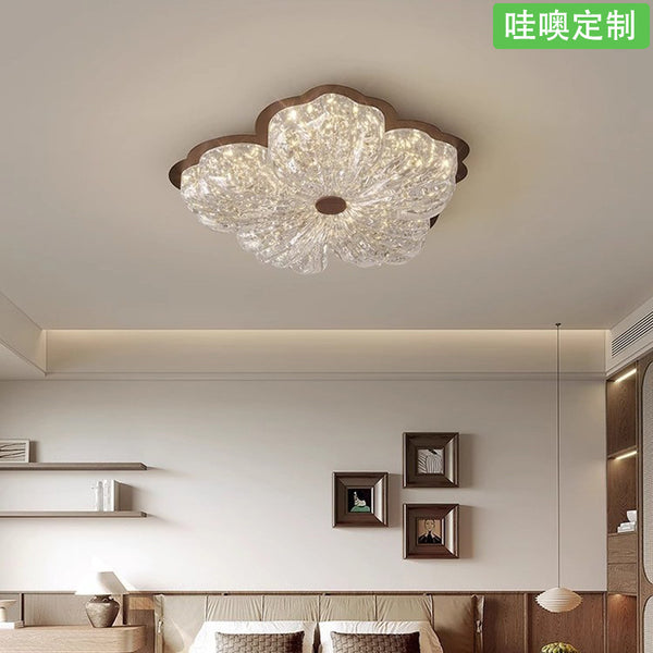 [Wow] French medieval wind ceiling light wabi sandy wind retro gold foil light luxury eye protection flower princess room light