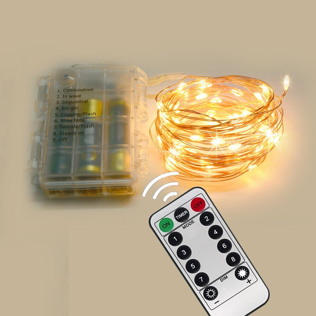 LED copper wire light string, remote control waterproof battery box copper wire light, courtyard Christmas decorative lights string lights star lights