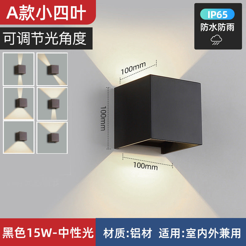 Waterproof led wall lamp courtyard balcony outdoor pillar lamp simple creative garden outdoor stairs wall washer wall lamp