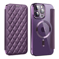 Iphone 17 pro max case, yatun chanel-style magnetic, compatible with apple 16, creative diamond pattern leather case with card slots