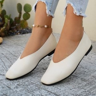 plus sizeflats women's casualretro style spring summer new arrivalpure colorplus sizedoudou small leather shoes wholesale