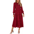 Amazon fashion elegant floral long sleeve dress women's  spring new arrival - graceful and flowy