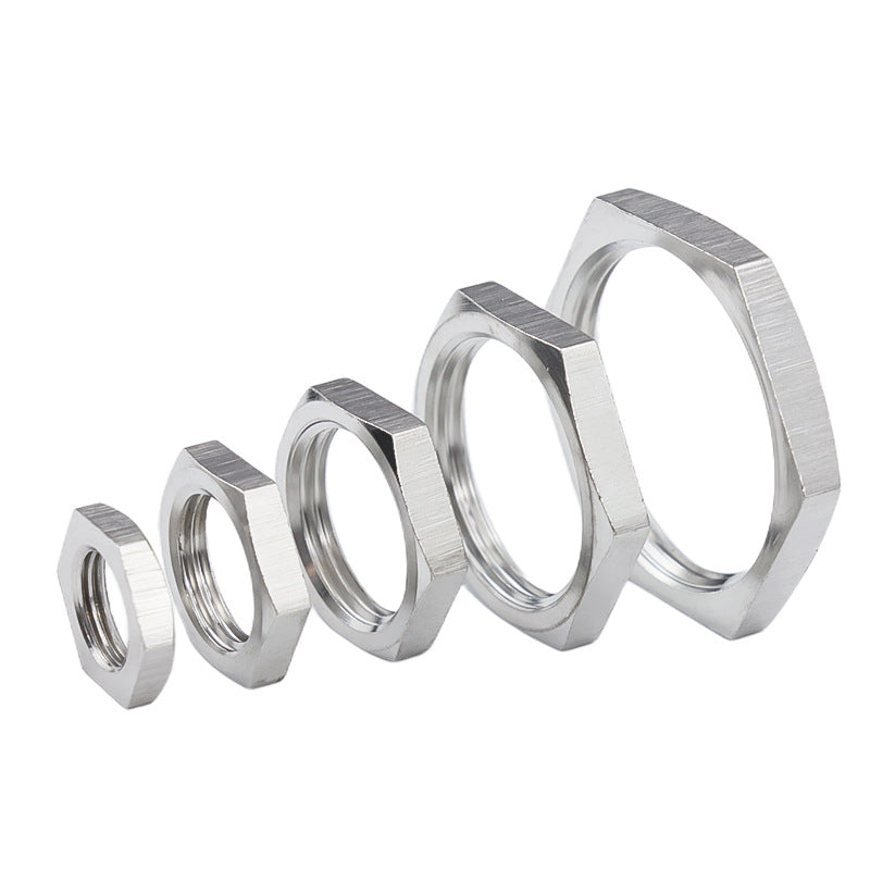 304 stainless steel root nut hexagonal thin nut and cap locking nut ultra-fine tooth thin nut imperial pipe thread