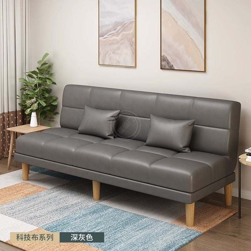 Small apartment folding sofa, bedroom stylish minimalist modern light luxury tech classic style sofa, rental apartment sofa