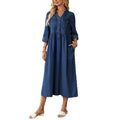 fashionexportplus size women's clothing new arrivaltrendy street fashion pure color denim longdress