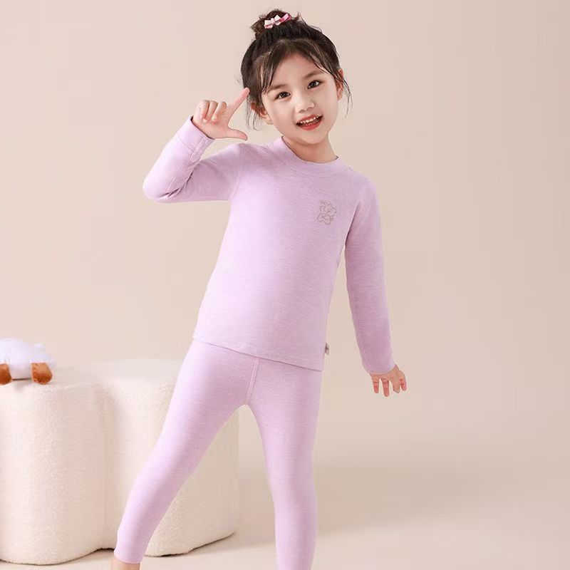 Kids silk cashmere boneless autumn clothes and long johns boys and girls home clothes baby heattechintimatessuit type a wholesale