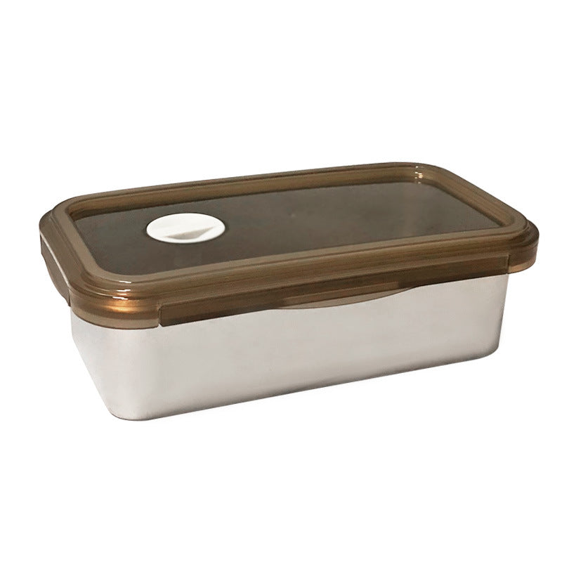 316 stainless steel lunch box with lid, fruit sealed bento box, rectangular meal container, refrigerator food storage container