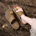 Frenchclassy sense slippers cover toe women's outwearfashionsummer round toe k-styleplaidflats beach sandals women's slippers