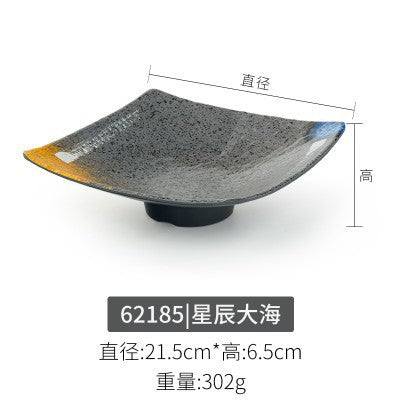 Melamine plate japanese plastic barbecue plate imitation porcelain round flat plate barbecue plate restaurant hot pot tableware dish plate commercial